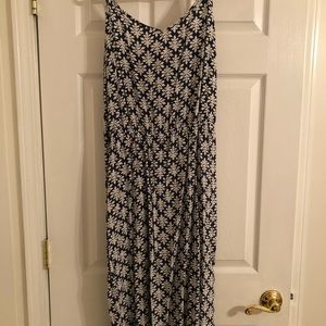 Navy blue pattern tank dress